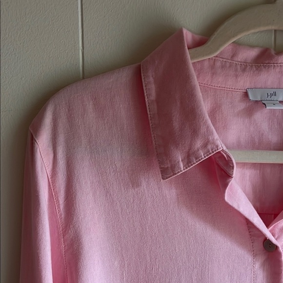 J.Jill Pink and Orange Ombre Button-Up Coastal Beach Lagen Look Shirt Sz Med - Picture 6 of 16
